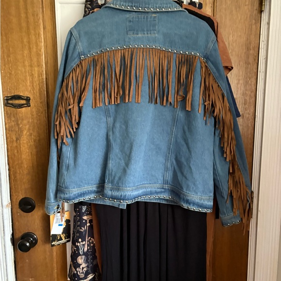 Fringed Blue Jean Jacket - Picture 5 of 13